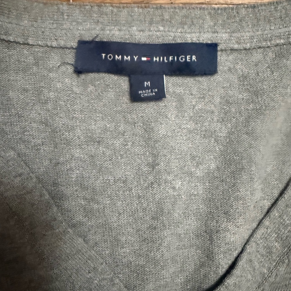 Tommy Hilfiger Gray V-Neck Sweater - Picture 3 of 3